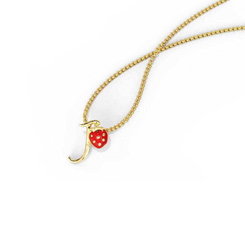Berry Alphabet J Kids' Gold Pendant