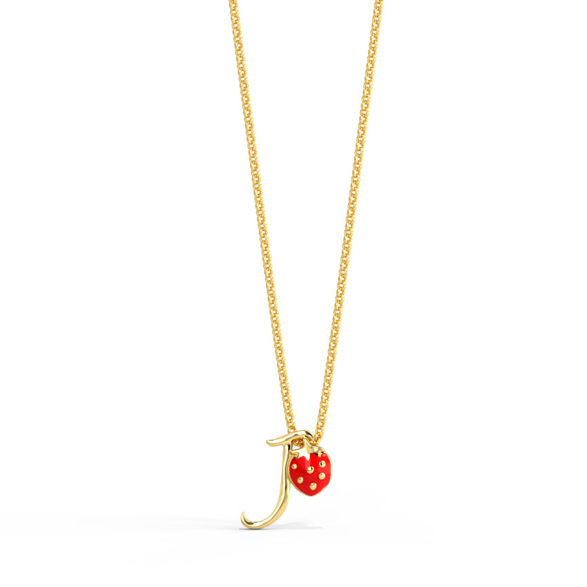 Berry Alphabet J Kids' Gold Pendant