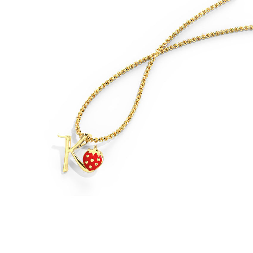 Berry Alphabet K Kids' Gold Pendant Berry Alphabet K Kids' Gold Pendant