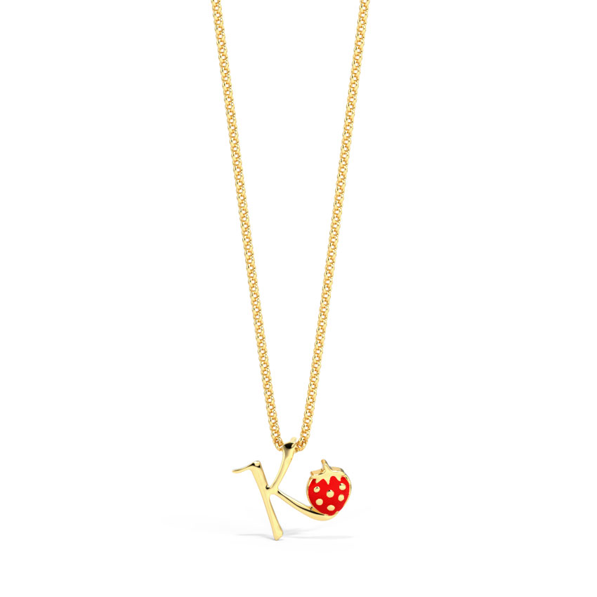 Berry Alphabet K Kids' Gold Pendant Berry Alphabet K Kids' Gold Pendant
