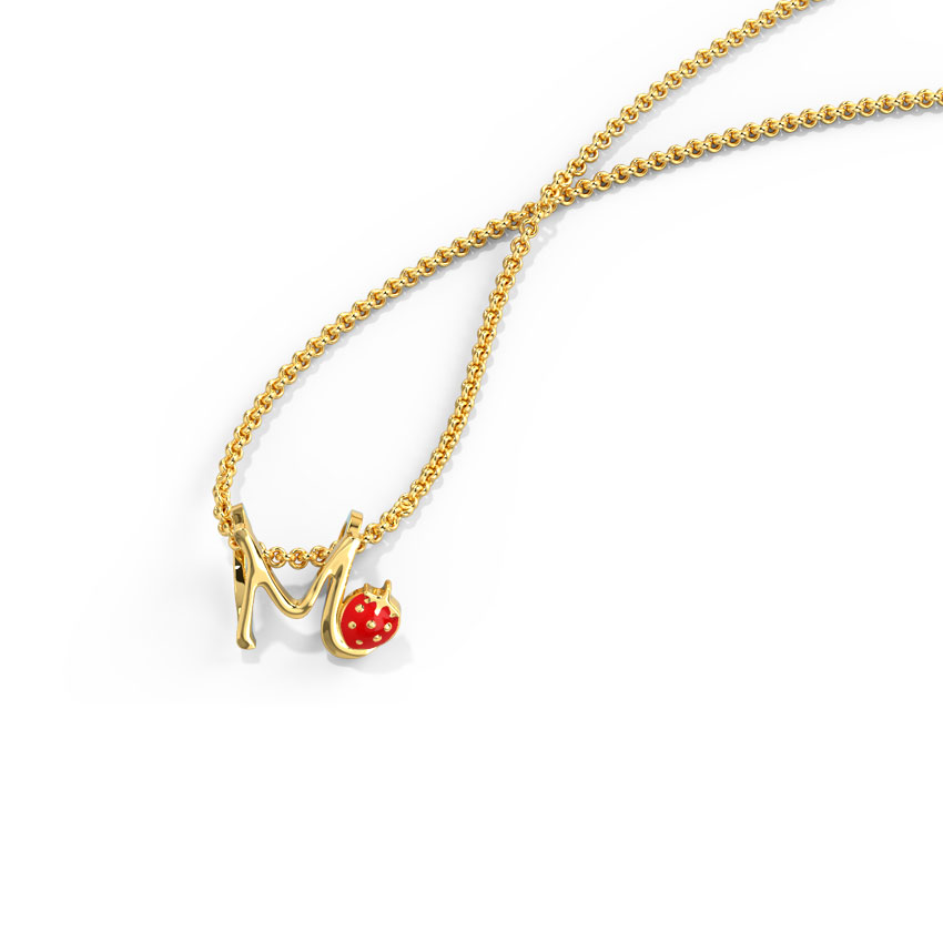 Berry Alphabet M Kids' Gold Pendant