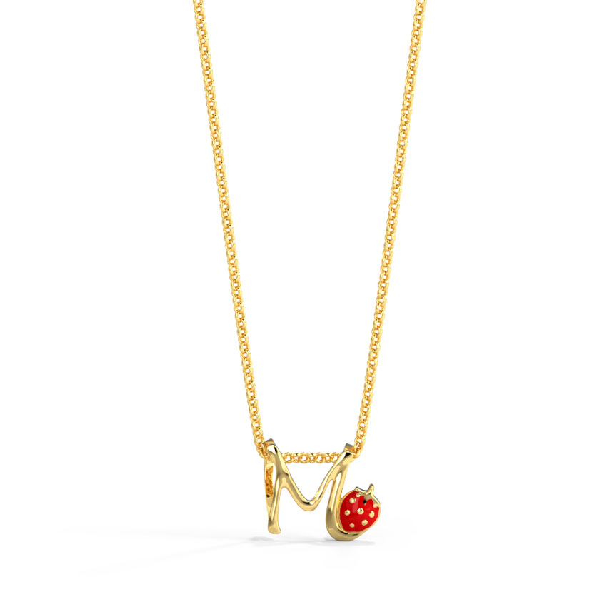 Berry Alphabet M Kids' Gold Pendant