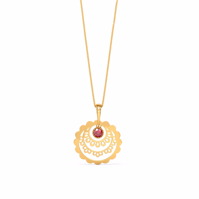 Gemstone Pendants 14 Karat Yellow Gold Triya Cutout Gemstone Pendant