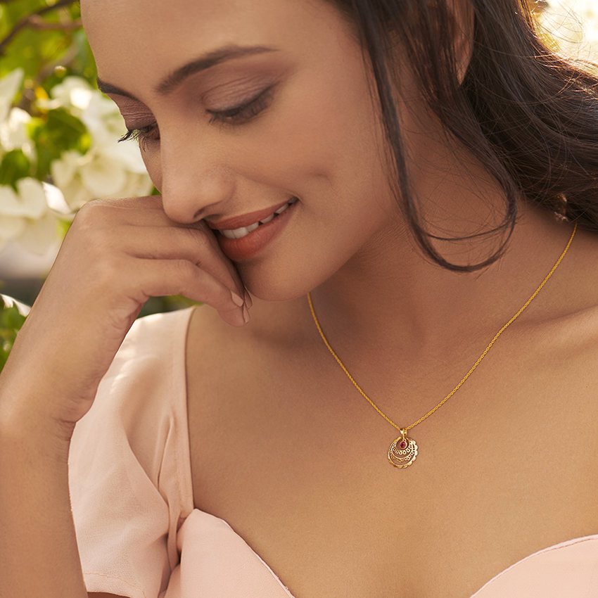 Gemstone Pendants 14 Karat Yellow Gold Triya Cutout Gemstone Pendant