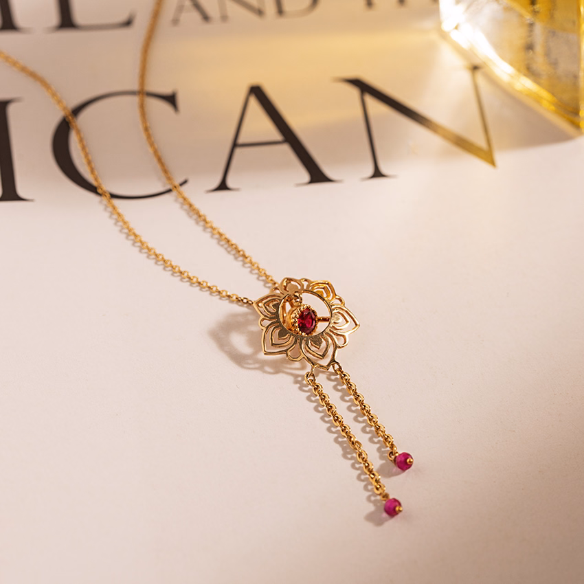 Gemstone Pendants 14 Karat Yellow Gold Naira Cutout Gemstone Pendant
