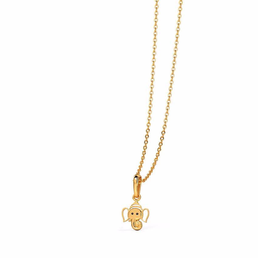 Gold Pendants 14 Karat Yellow Gold Ganesh Ji Kids' Gold Pendant