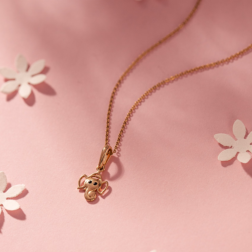 Gold Pendants 14 Karat Yellow Gold Ganesh Ji Kids' Gold Pendant