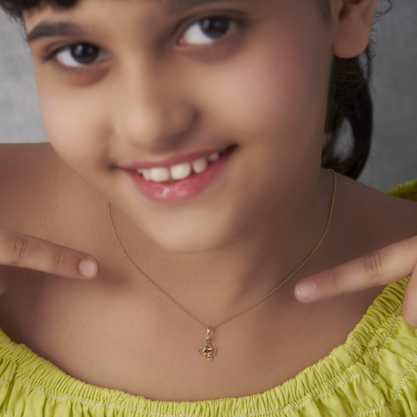 Gold Pendants 14 Karat Yellow Gold Ganesh Ji Kids' Gold Pendant