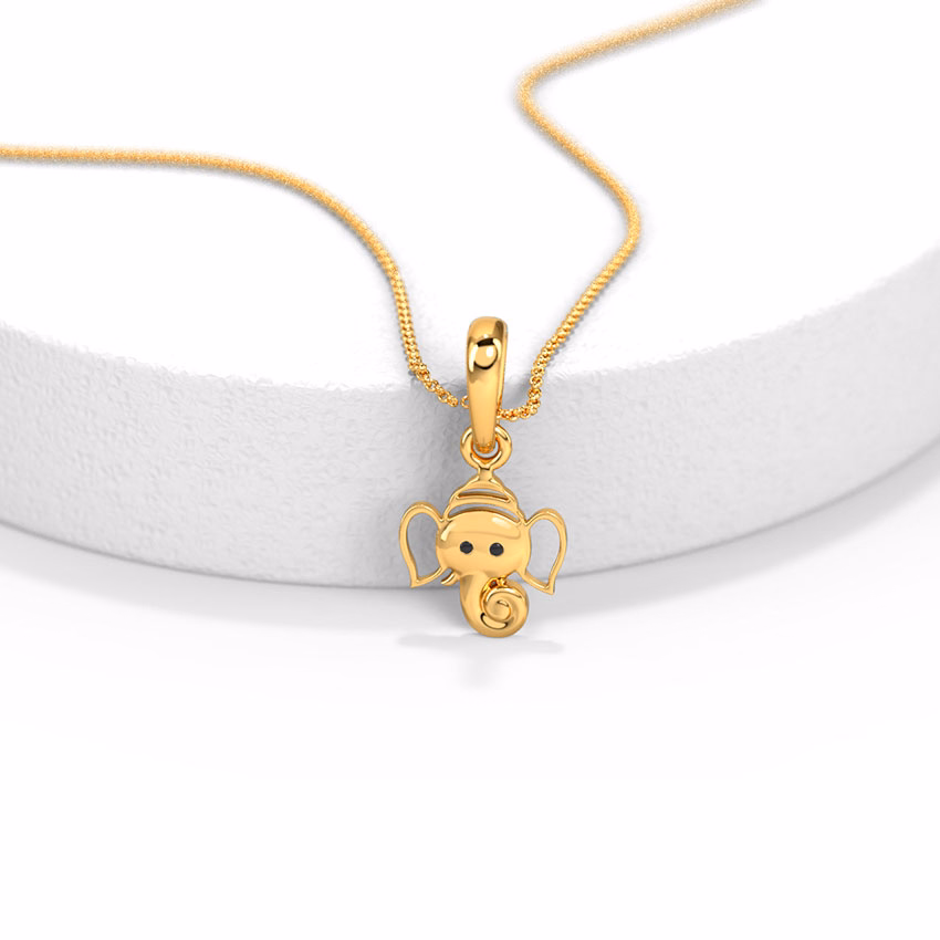 Gold Pendants 14 Karat Yellow Gold Ganesh Ji Kids' Gold Pendant