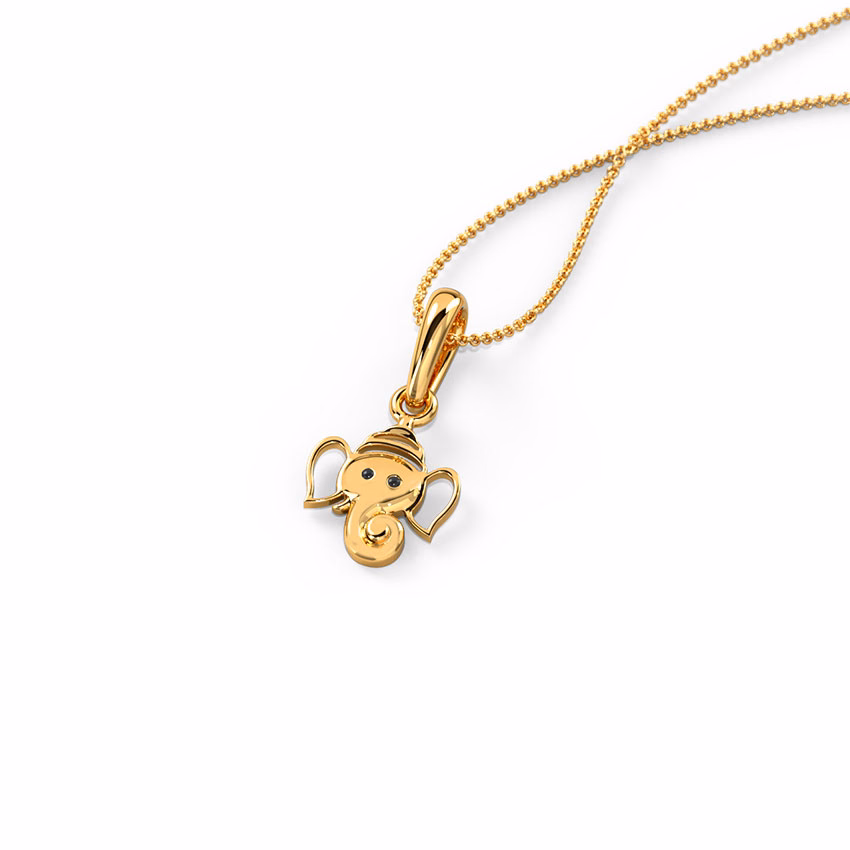 Gold Pendants 14 Karat Yellow Gold Ganesh Ji Kids' Gold Pendant