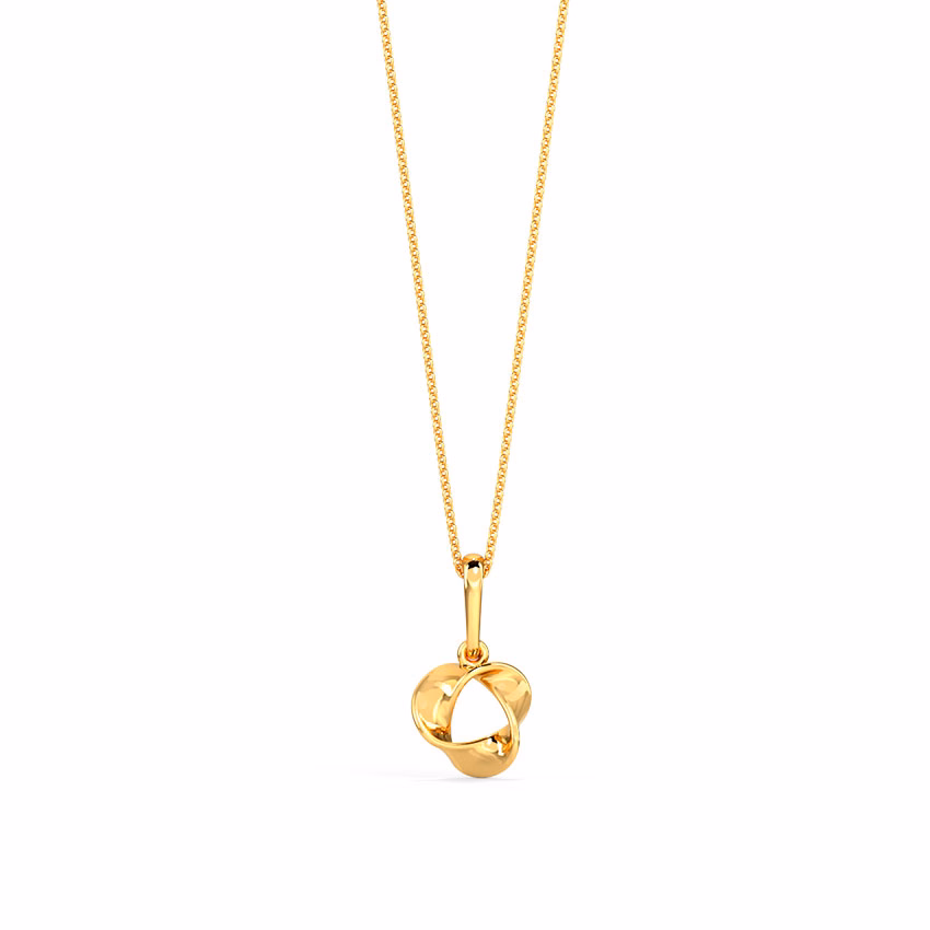 Gold Pendants 14 Karat Yellow Gold Swirling Shine Gold Pendant