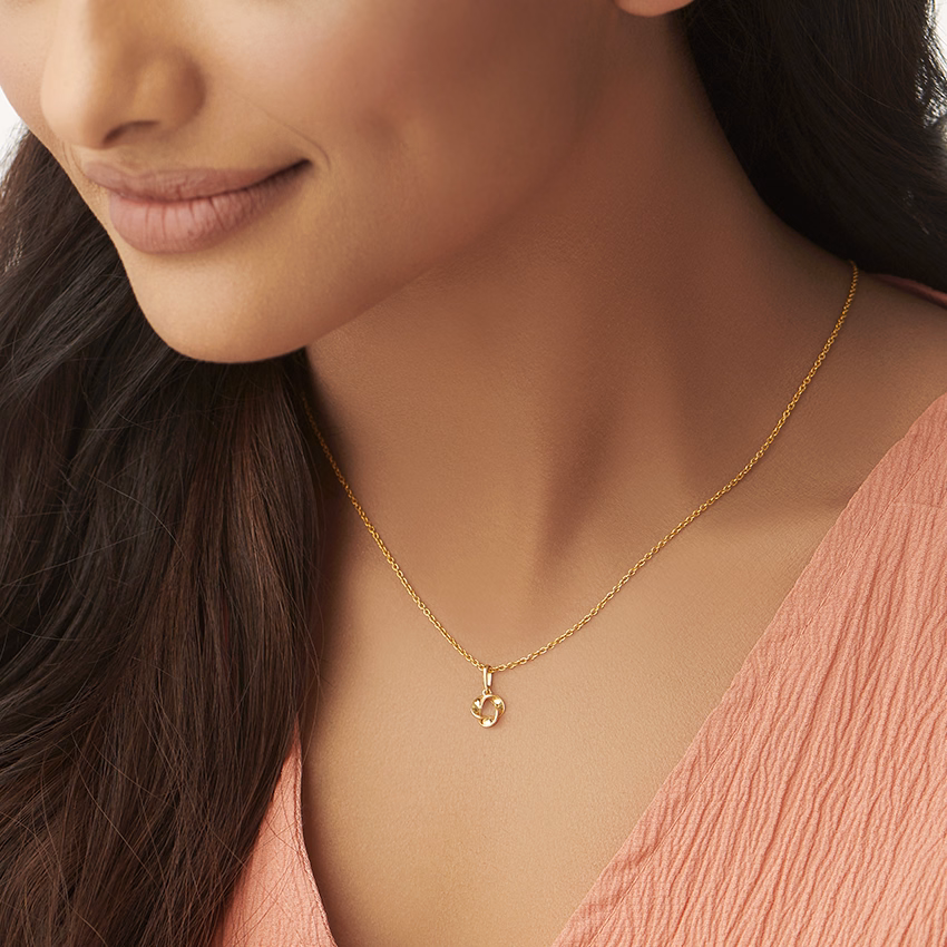 Gold Pendants 14 Karat Yellow Gold Swirling Shine Gold Pendant