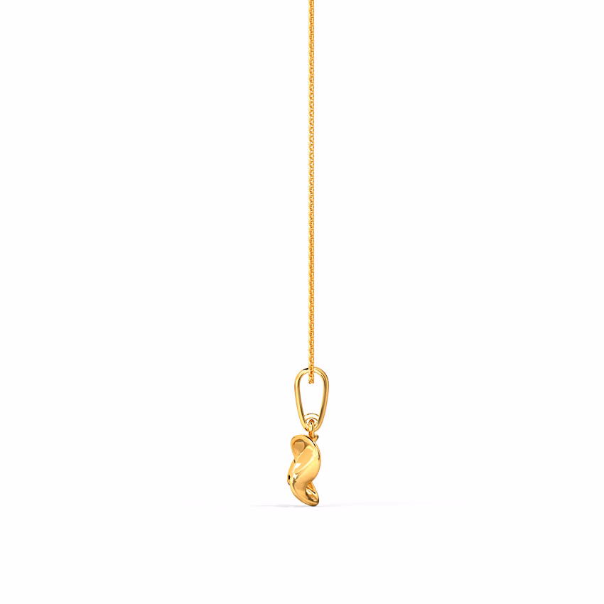 Gold Pendants 14 Karat Yellow Gold Swirling Shine Gold Pendant
