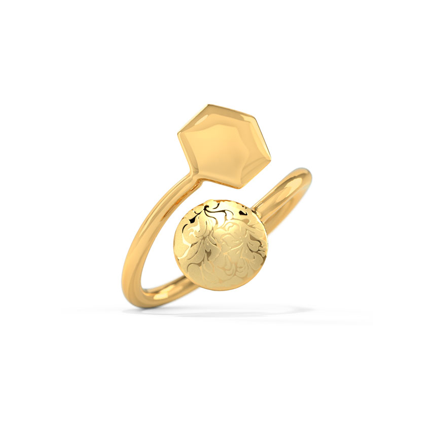 Gold Rings 18 Karat Yellow Gold Lali Geometric Gold Ring