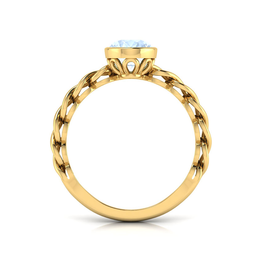 Wave Aquamarine Birthstone Ring