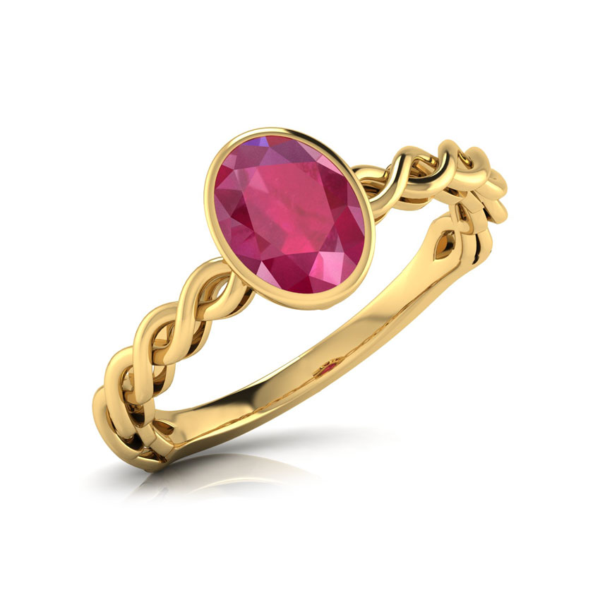 Wave Ruby Birthstone Ring