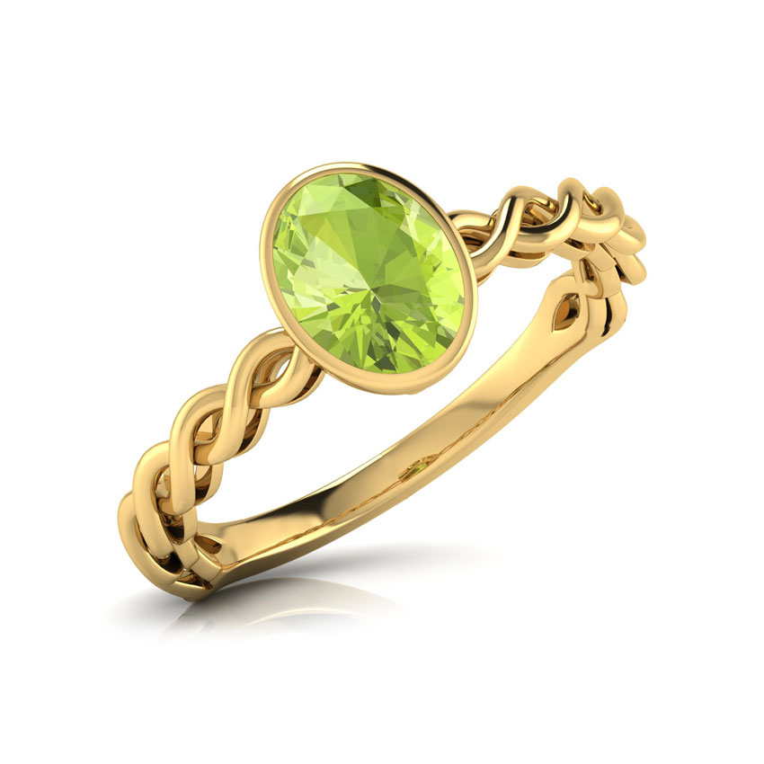 Wave Peridot Birthstone Ring