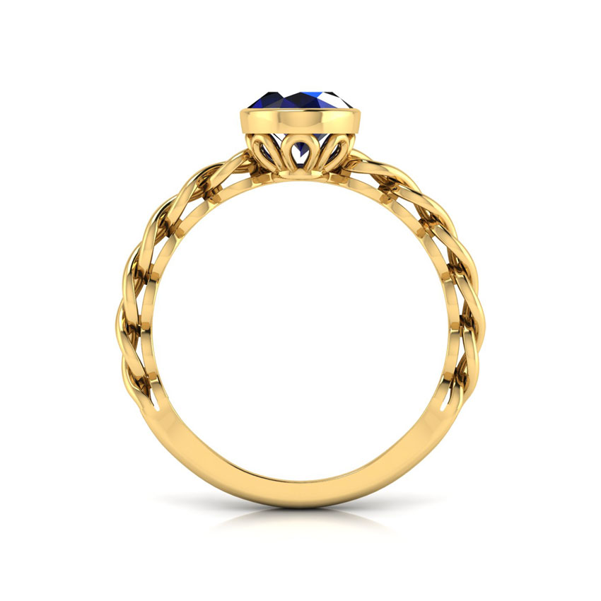 Wave Blue Sapphire Birthstone Ring