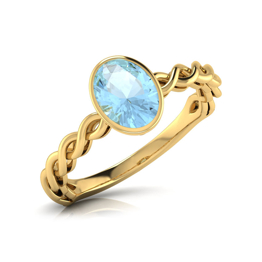 Wave Blue Topaz Birthstone Ring