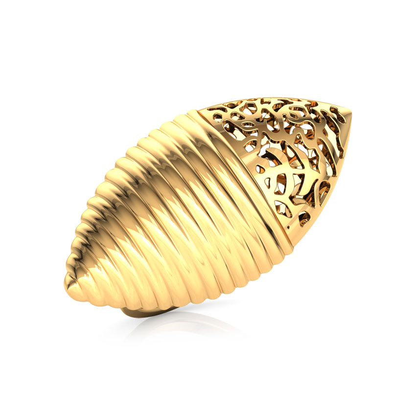 Marquise Cutwork Gold Ring