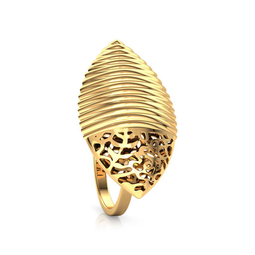 Marquise Cutwork Gold Ring