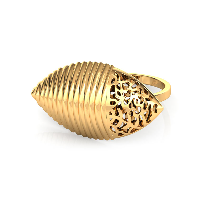 Marquise Cutwork Gold Ring