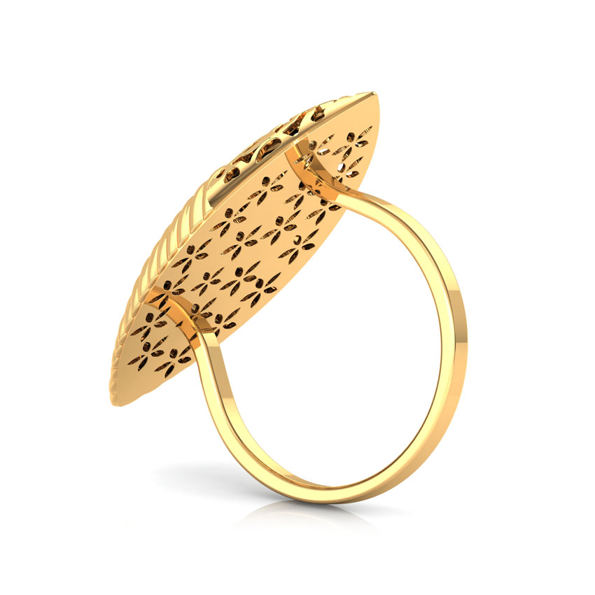 Marquise Cutwork Gold Ring