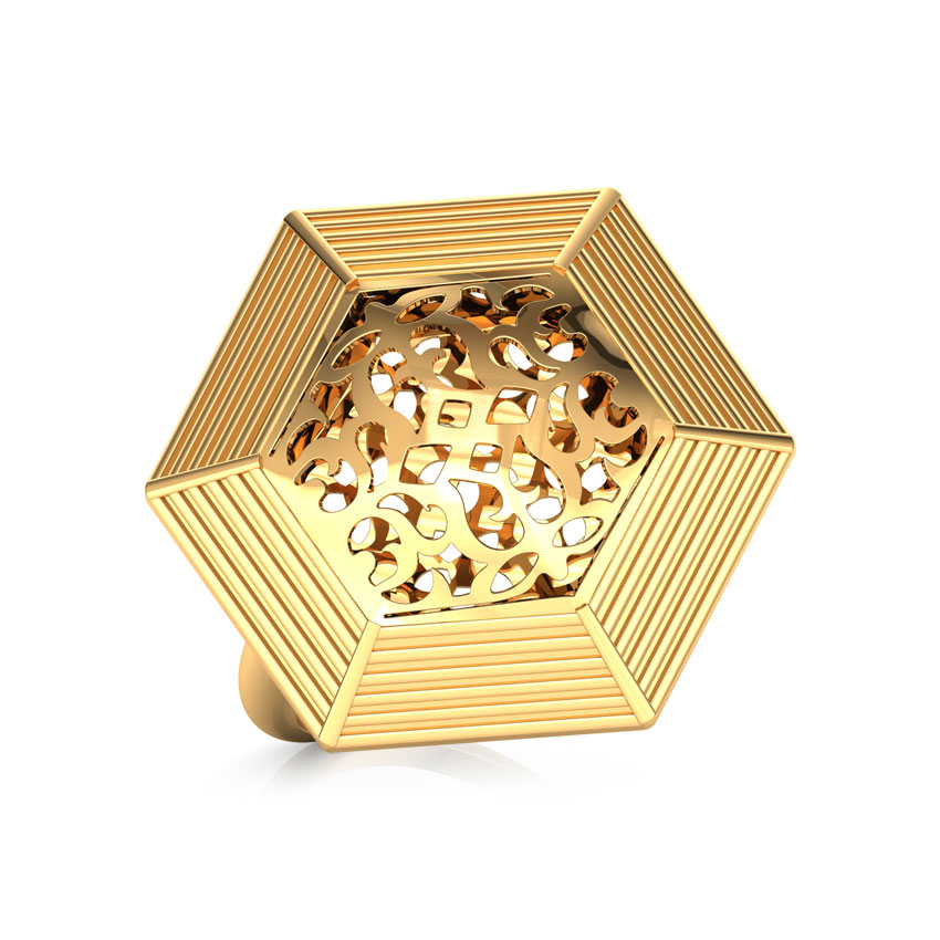 Hex Cutwork Gold Ring Hex Cutwork Gold Ring