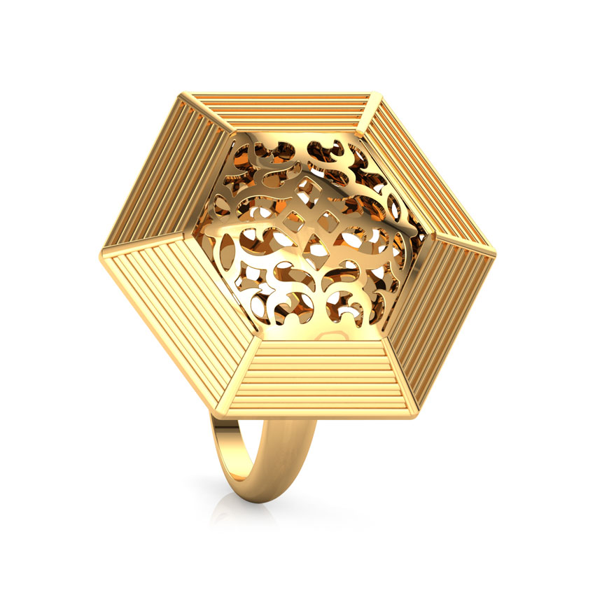 Hex Cutwork Gold Ring Hex Cutwork Gold Ring