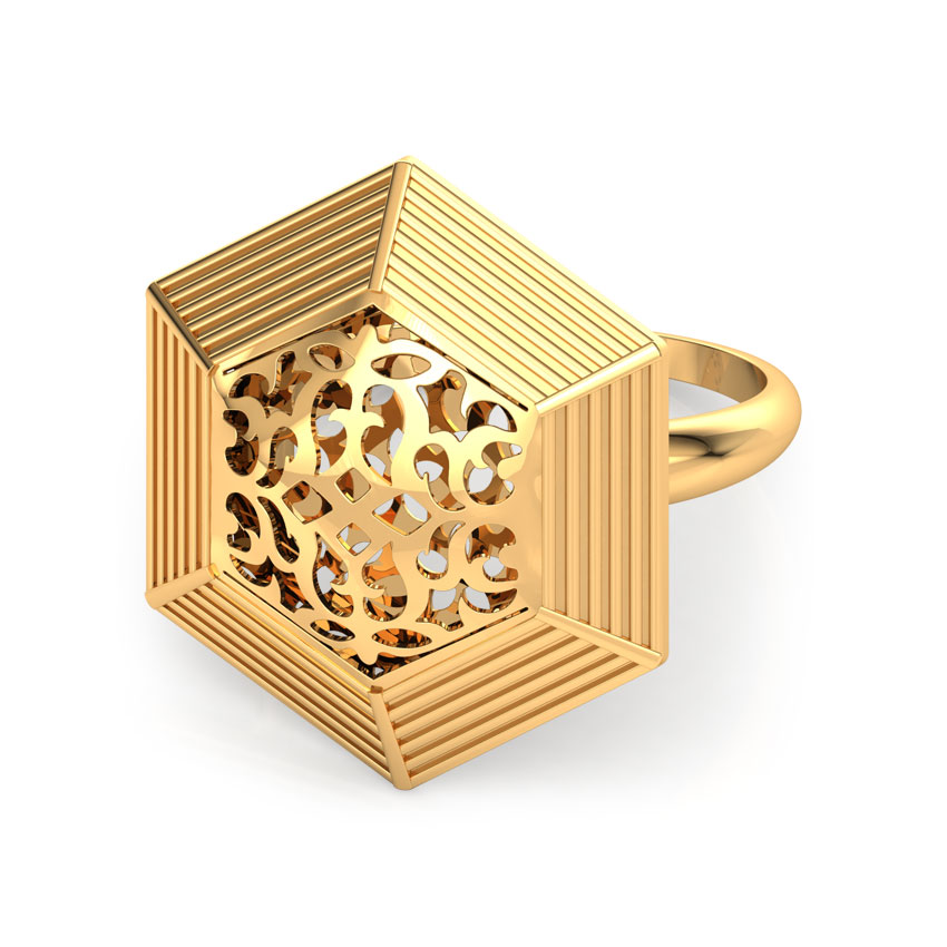 Hex Cutwork Gold Ring Hex Cutwork Gold Ring