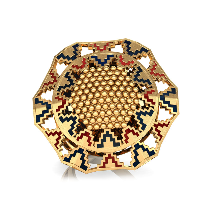 Grainy Hex Gold Ring Grainy Hex Gold Ring