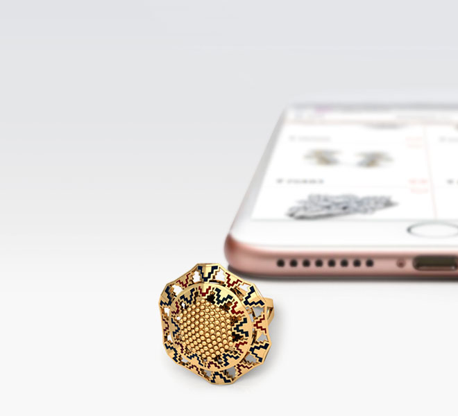 Grainy Hex Gold Ring Grainy Hex Gold Ring