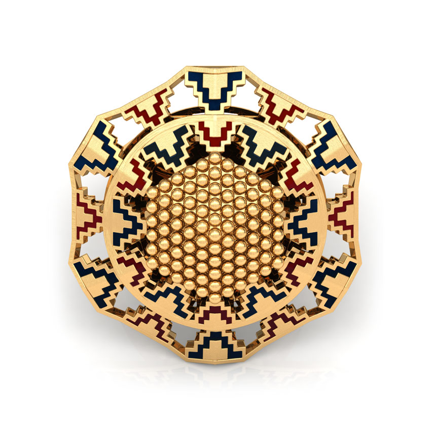 Grainy Hex Gold Ring Grainy Hex Gold Ring