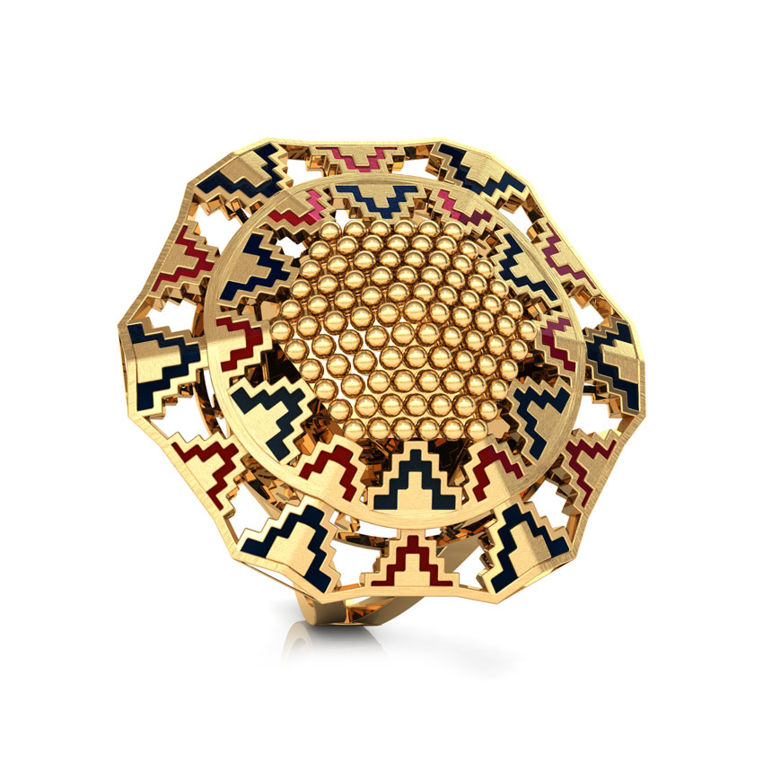 Grainy Hex Gold Ring Grainy Hex Gold Ring