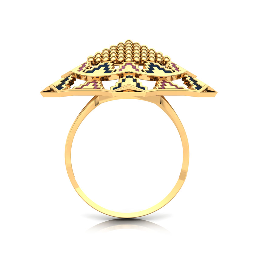 Grainy Hex Gold Ring Grainy Hex Gold Ring