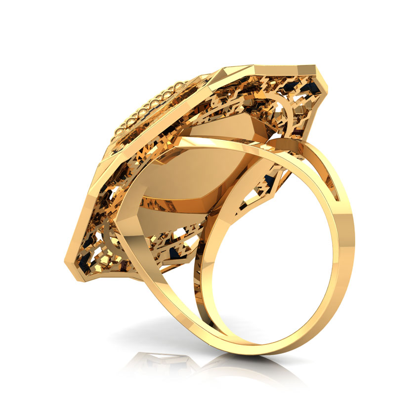 Grainy Hex Gold Ring Grainy Hex Gold Ring