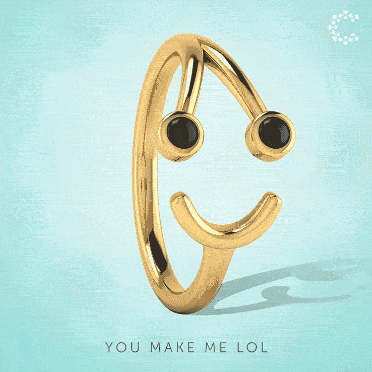 Smiley Midi Gold Ring Smiley Midi Gold Ring