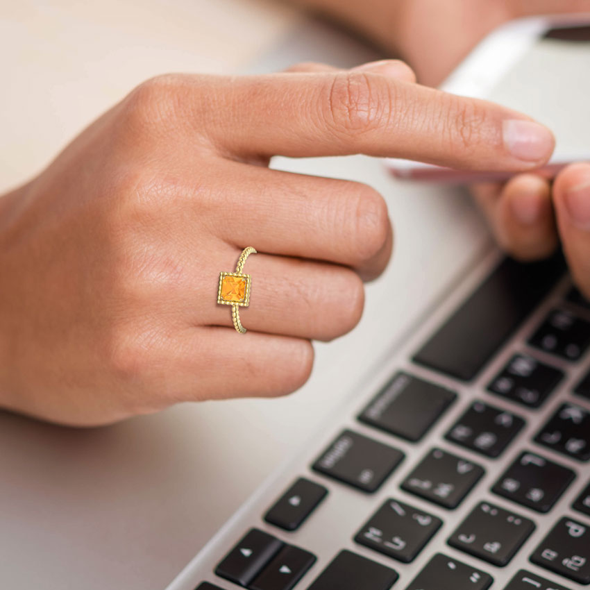 Citrine Quad Gemstone Ring