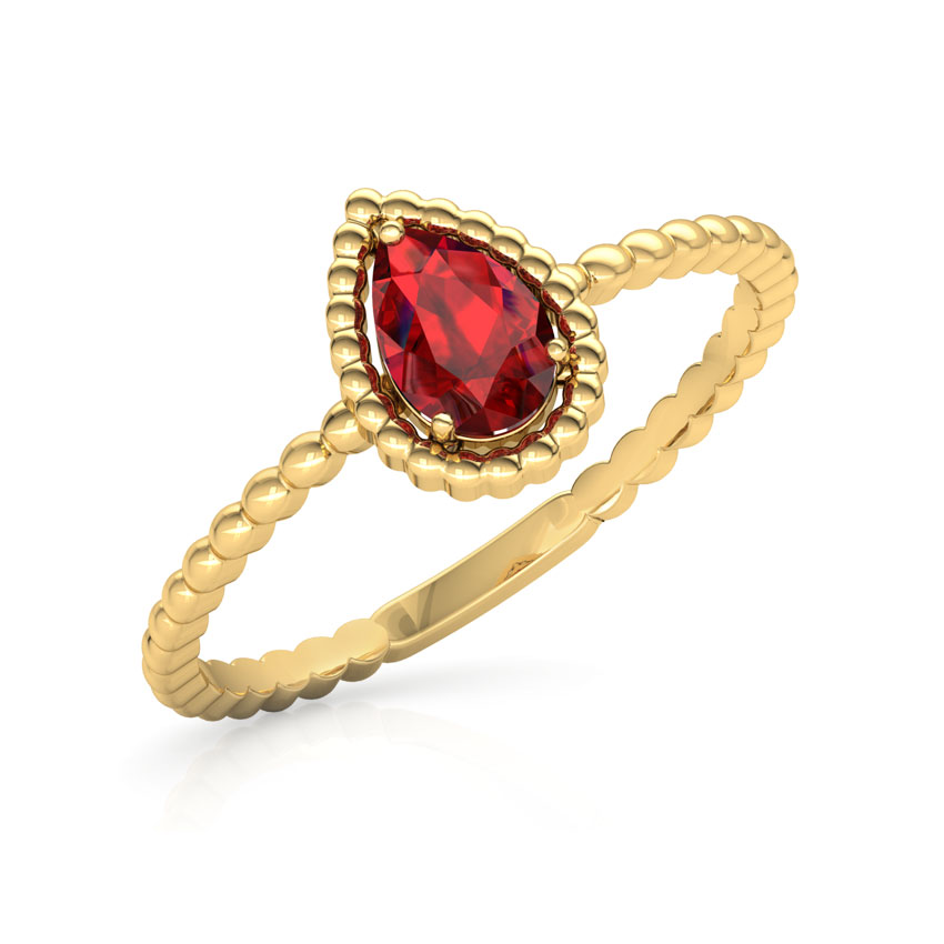Garnet Pear Ring