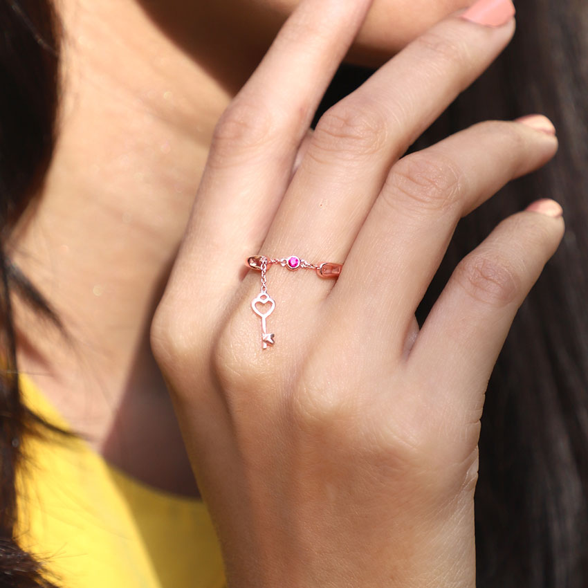 Zeal Love Lock Gemstone Ring