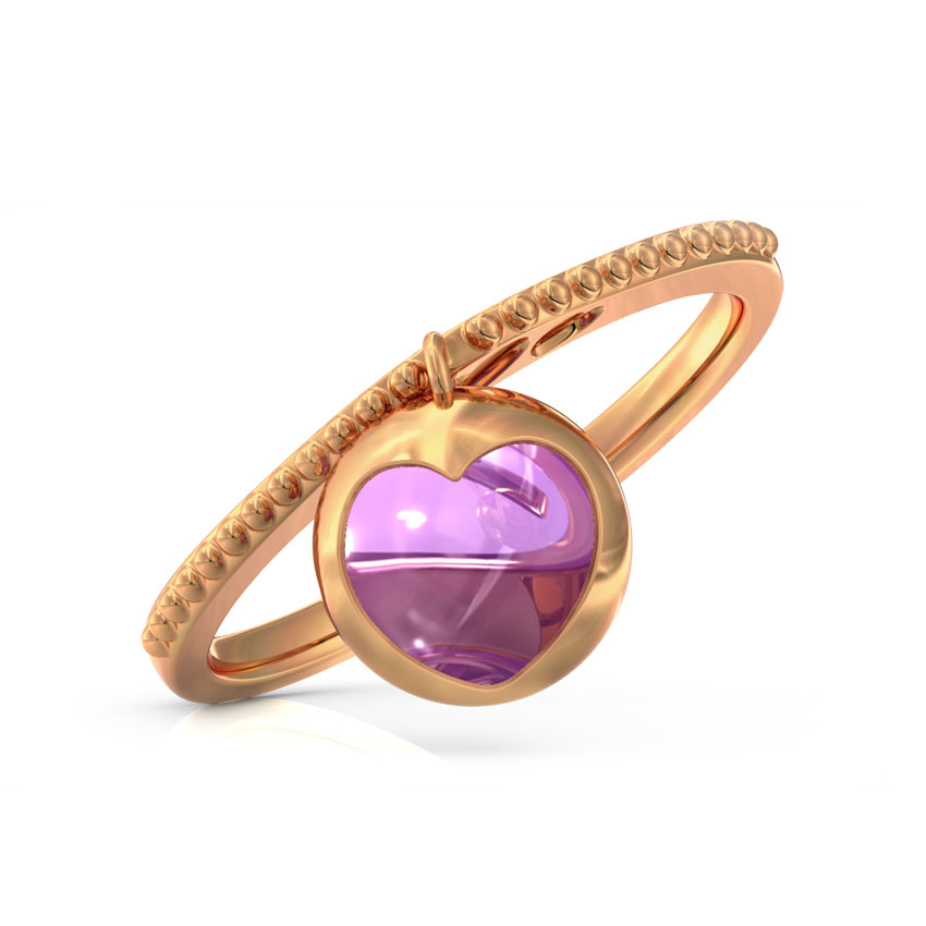 Amethyst Orb Heart Ring