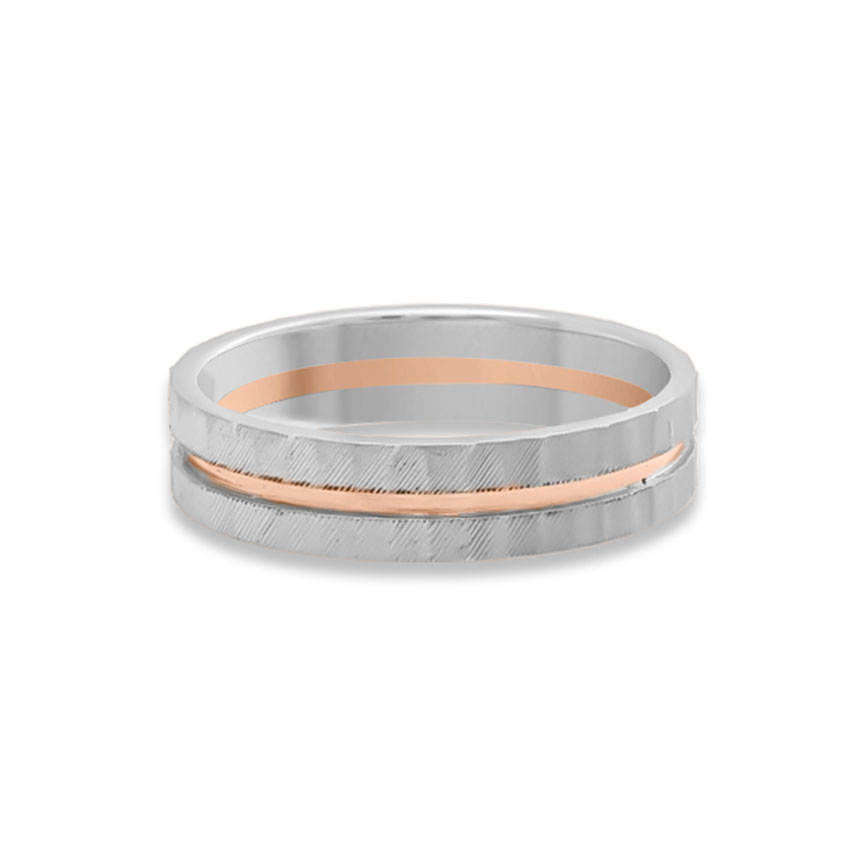 Platinum,Gold Rings Platinum 950, 18 Karat Two Tone Gold Nora Platinum Band