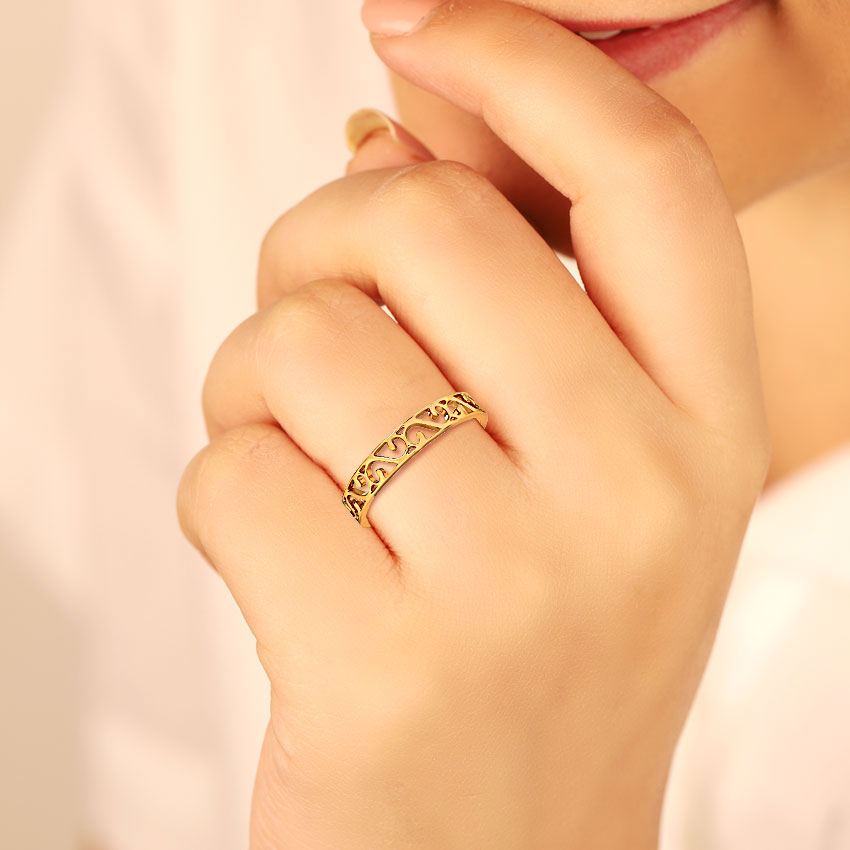Ornate Cutout Gold Band