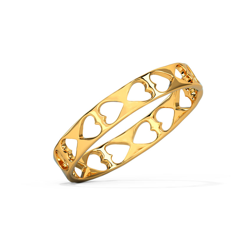 Gold Rings 18 Karat Yellow Gold Amore Cutout Gold Band