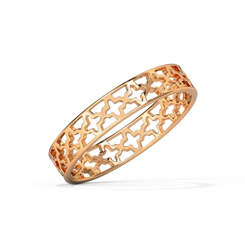 Gold Rings 18 Karat Rose Gold Mystic Cutout Gold Band