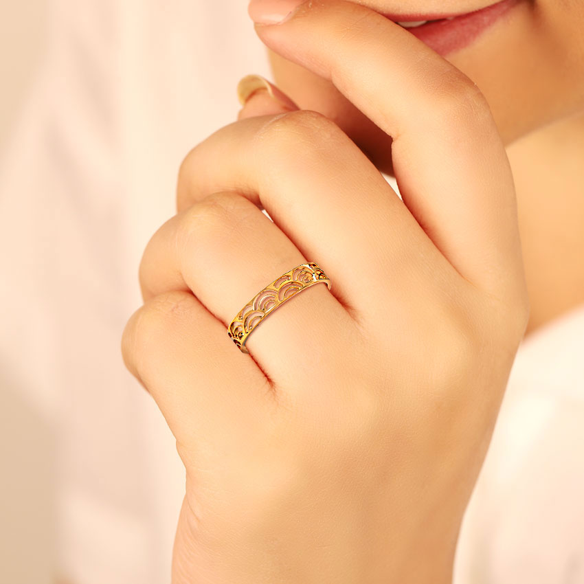 Crescent Cutout Gold Band