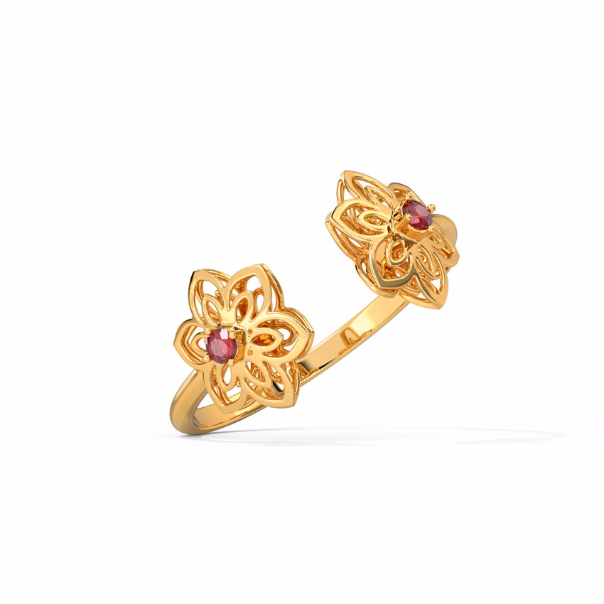 Gemstone Rings 14 Karat Yellow Gold Ira Cutout Gemstone Ring