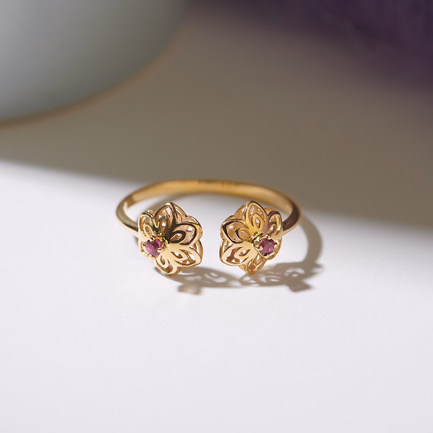 Gemstone Rings 14 Karat Yellow Gold Ira Cutout Gemstone Ring