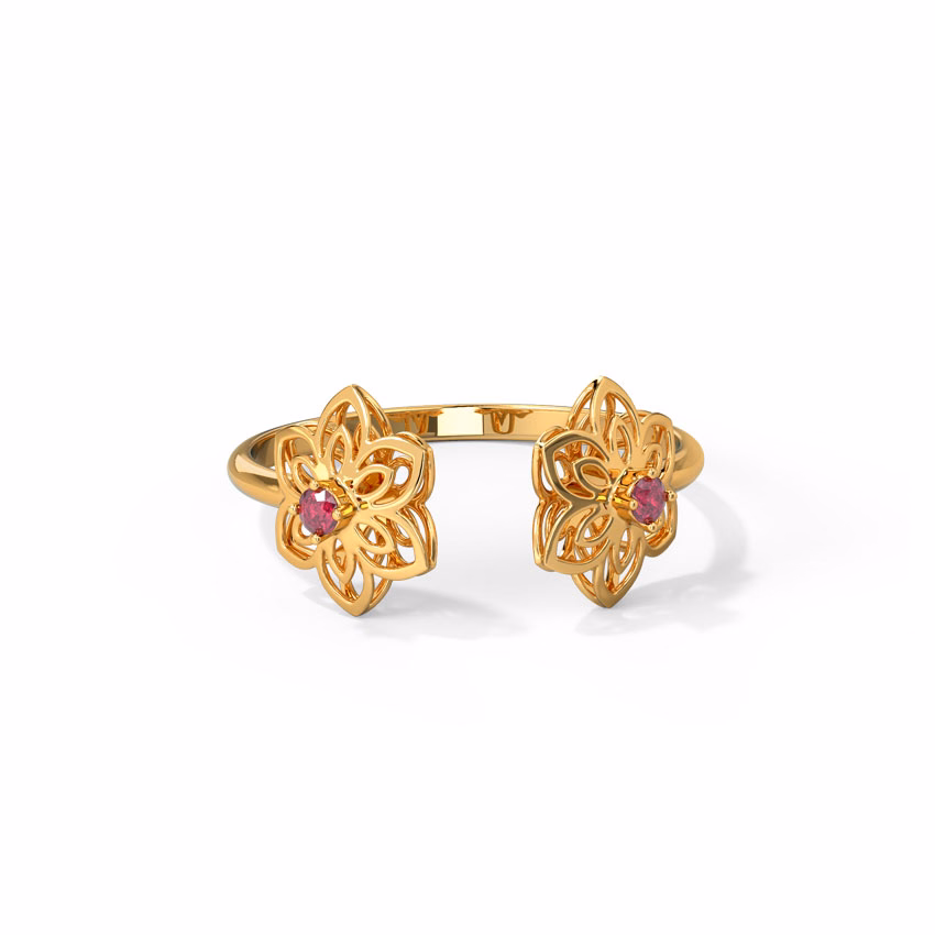 Gemstone Rings 14 Karat Yellow Gold Ira Cutout Gemstone Ring