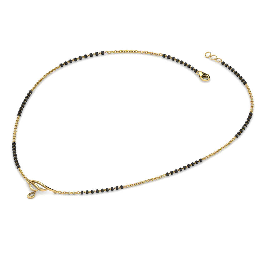 Gold Mangalsutra 22 Karat Yellow Gold Agnes Swirl Gold Mangalsutra